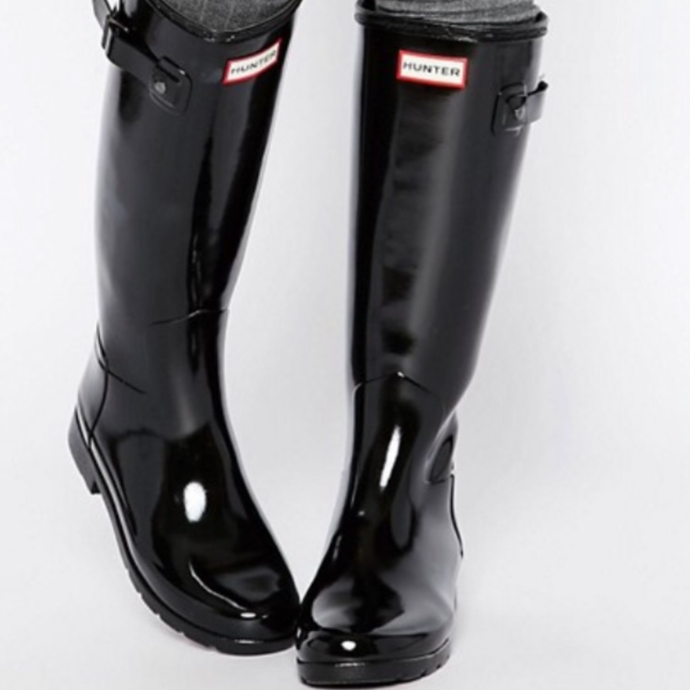 Original glossy black Hunter boots
